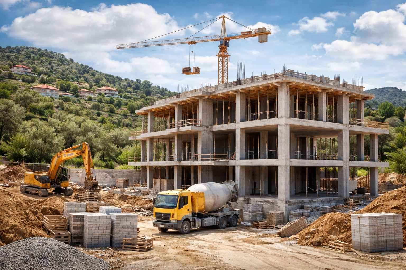 Urla’da anahtar teslim betonarme villa inşaatı